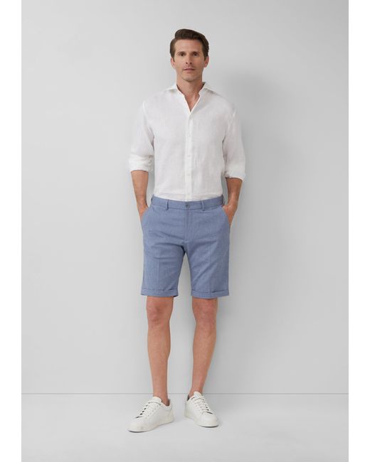 S.oliver Fein gemusterte Bermuda im Regular Fit in Blue für Herren