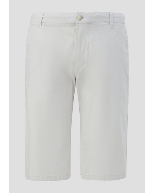S.oliver Bermuda-Hose aus Baumwoll-Stretch mit Knopfverschluss in White für Herren