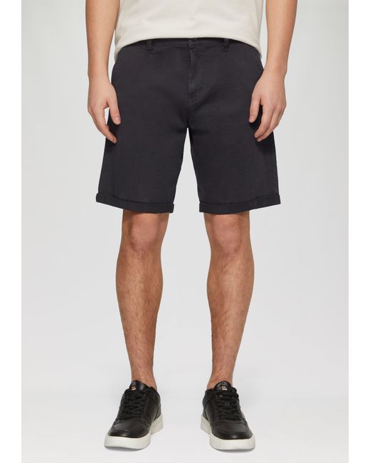 QS Chino-Shorts John aus Baumwollstretch mit fixiertem Turn-up in White für Herren