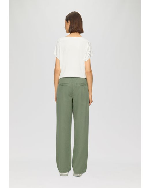 S.oliver Green Relaxed-Fit-Twillhose mit Elastikbund und Bindeband