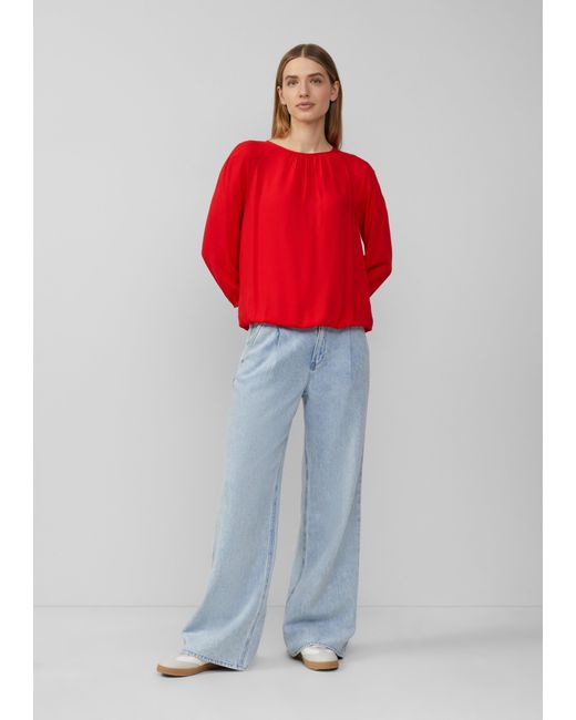 S.oliver Red Strukturierte Viskose-Bluse mit Raff-Details