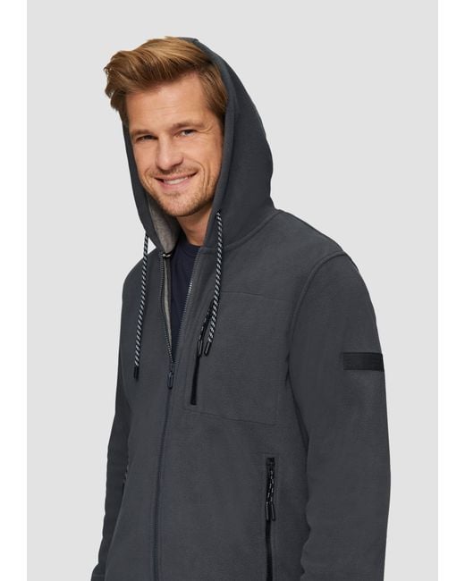 S.oliver Sweatshirtjacke aus Fleece mit Zip-Details in Blue für Herren