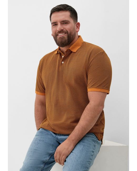 S.oliver Poloshirt mit Allover-Print in Orange für Herren