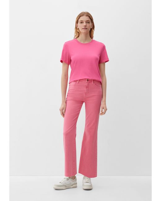 S.oliver Pink Cropped-Jeans Beverly / Slim Fit / High Rise / Bootcut Leg