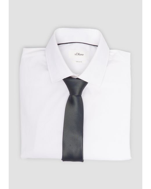 S.oliver Krawatte aus Seidenmix mit Jacquard-Muster in Gray für Herren