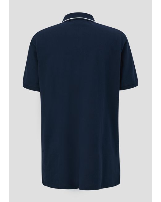 S.oliver Poloshirt aus Baumwolle mit Frontprint in Blue für Herren