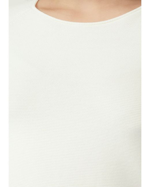 S.oliver Natural Strickpullover mit U-Boot-Ausschnitt und Rollsaum