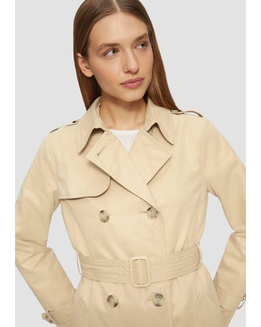 S.oliver Natural Trenchcoat mit Streifen-Futter