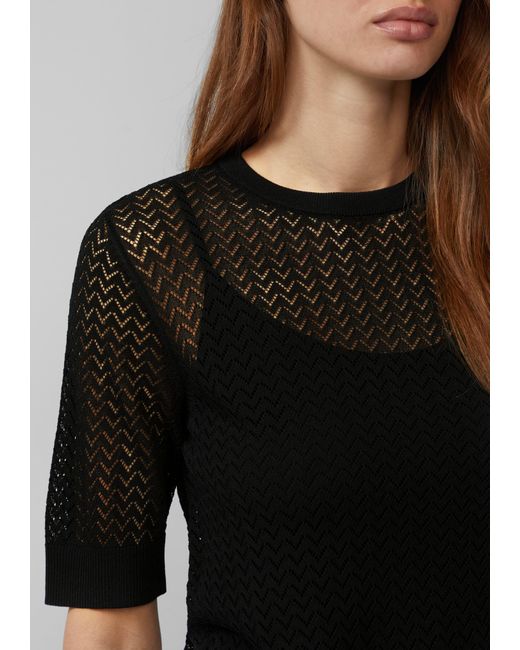 S.oliver Black Ajour-Feinstrickpullover aus Viskosemix