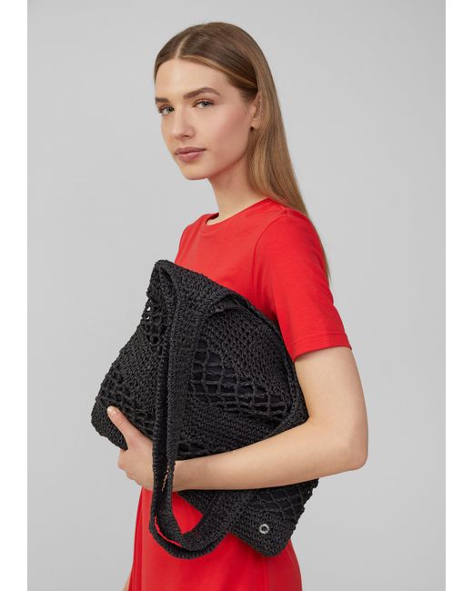 S.oliver Black Shopper aus Raffia