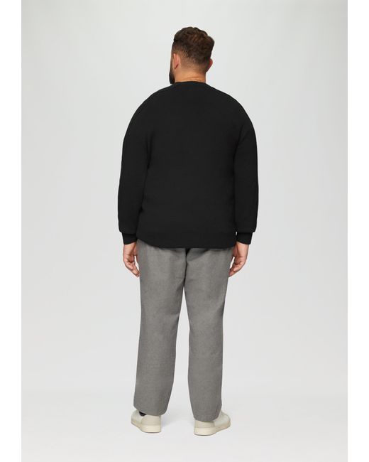 S.oliver Strickpullover mit Nahtdetails und Logo in Black für Herren