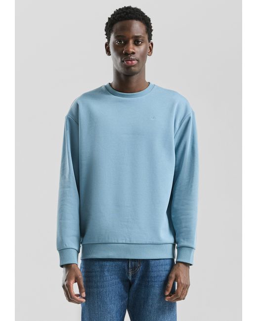 QS Basic Rundhals Sweat mit angerauter Innenseite in Blue für Herren