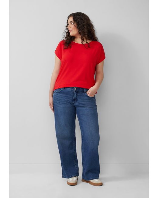 S.oliver Red Fließendes Jersey-Shirt mit überschnittenen Schultern