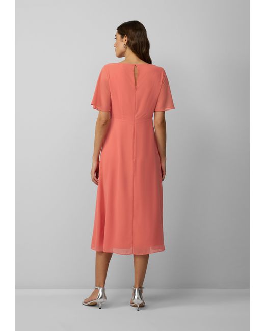S.oliver Red Chiffonkleid mit Volants und U-Boot-Ausschnitt