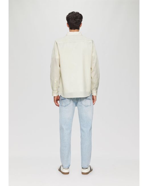 S.oliver Regular Fit: Baumwollhemd mit Struktur und Brusttasche in White für Herren