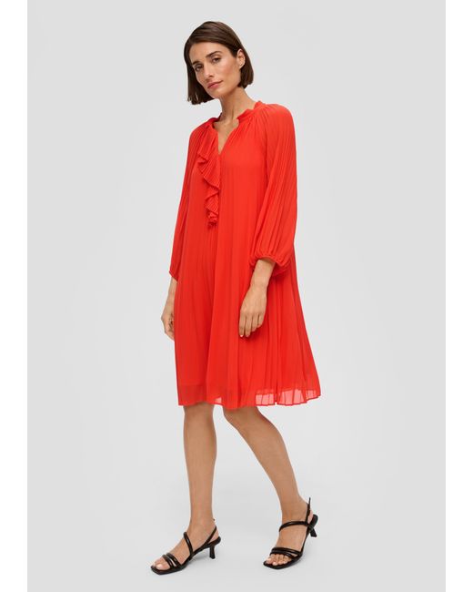 S.oliver Red Plissiertes Kleid aus Chiffon