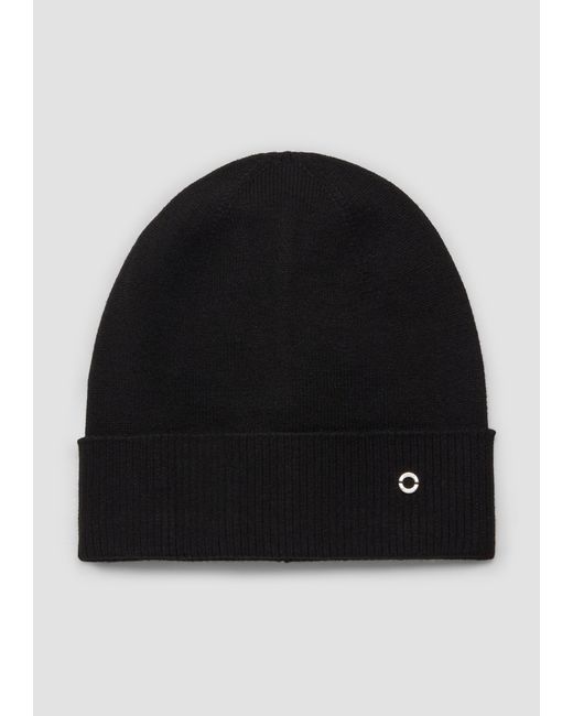 S.oliver Black Mütze aus Feinstrick mit Logo-Ring