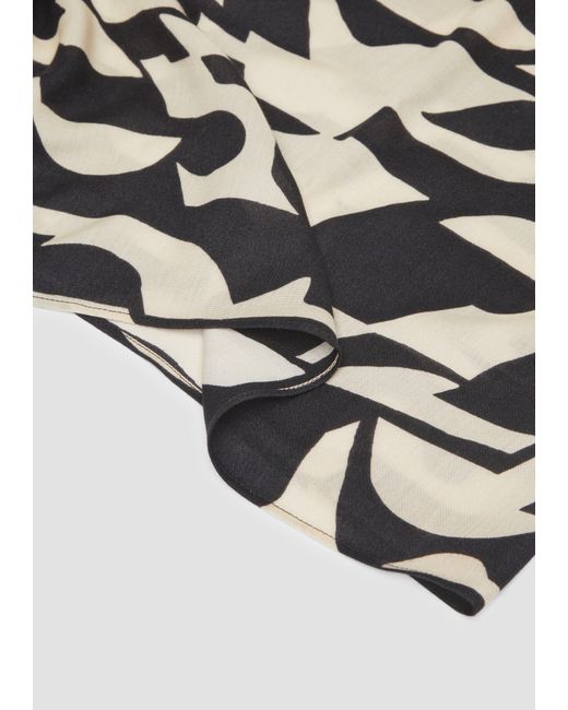 S.oliver Gray Lässiger Loop Schal aus Viskose mit All-over-Print