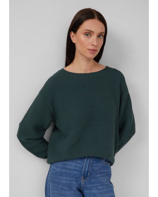 S.oliver Green Strukturierter Strickpullover in Oversize mit Rippbündchen
