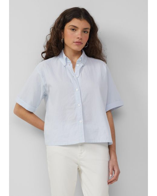 QS White Baumwoll-Bluse mit feinen Streifen | x Debi Flügge
