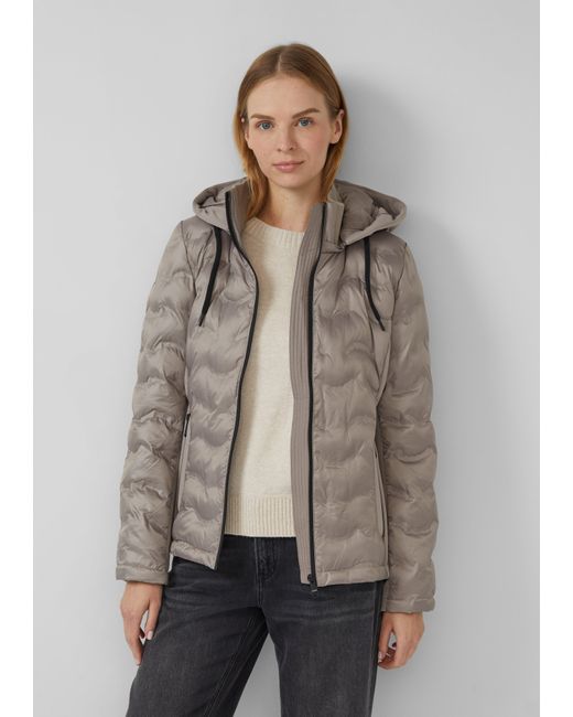 S.oliver Brown Leichte Jacke im Fabricmix mit abnehmbarer Kapuze