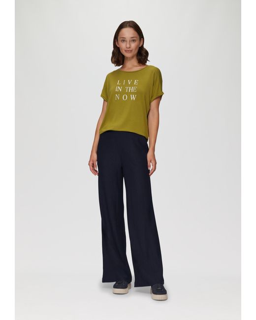 S.oliver Blue Hose mit Wide Leg aus strukturiertem Jersey