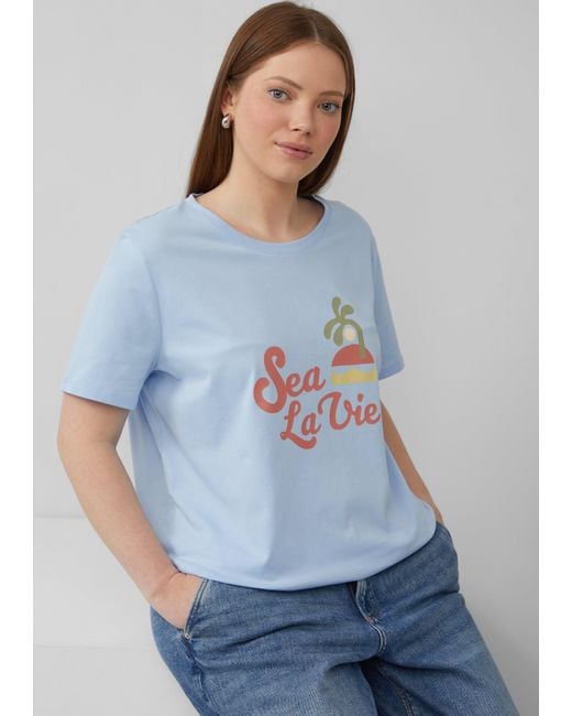 QS Blue Baumwollshirt mit Frontprint
