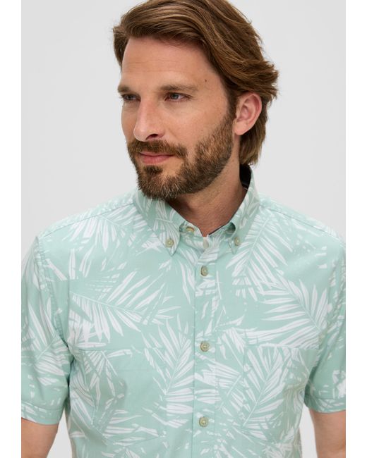 S.oliver Kurzarmhemd mit Button-Down-Kragen in Green für Herren