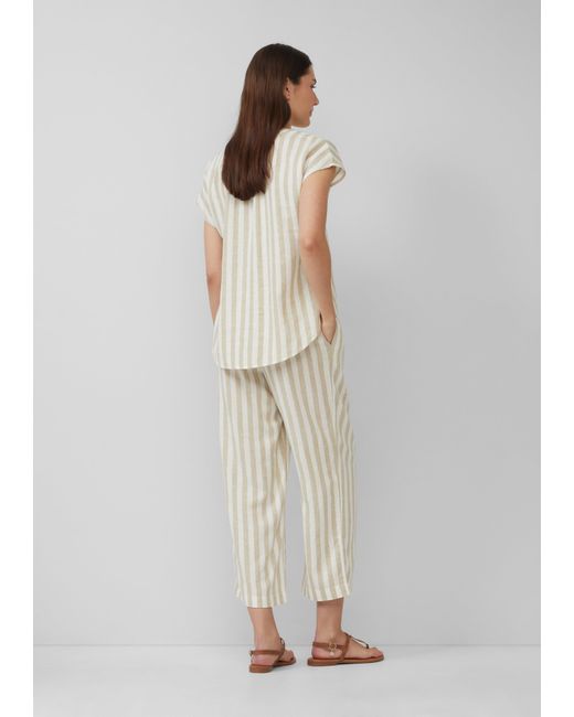 S.oliver Brown Ärmellose Bluse aus Leinenmix im Relaxed Fit