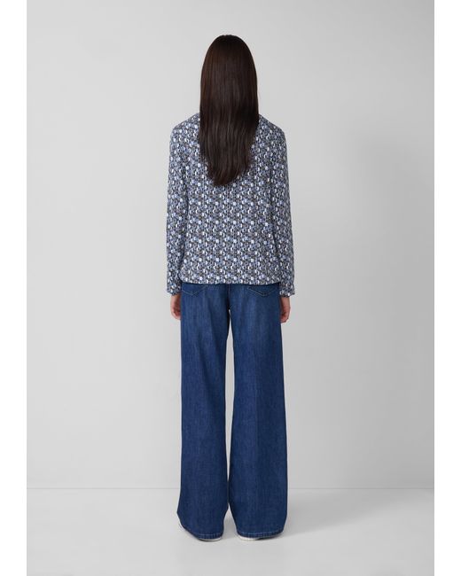 S.oliver Blue T-Shirt mit All-over-Print und Elastikbündchen
