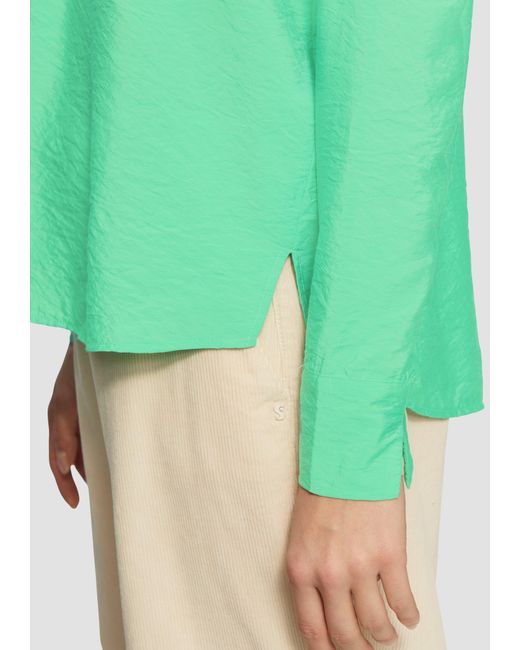 S.oliver Green Strukturierte Bluse mit V-Ausschnitt