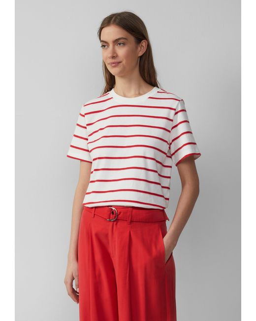 S.oliver Red Verkürztes Baumwoll-T-Shirt mit Streifen