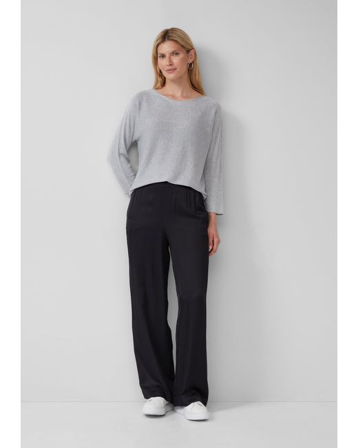 S.oliver Gray Strickpullover mit Glitzergarn und 3/4-Fledermausärmeln