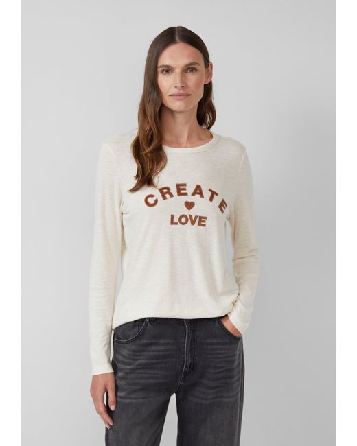 S.oliver White Longsleeve mit appliziertem Artwork