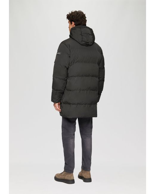 S.oliver Wasserabweisender Puffermantel mit Zip-Details in Gray für Herren