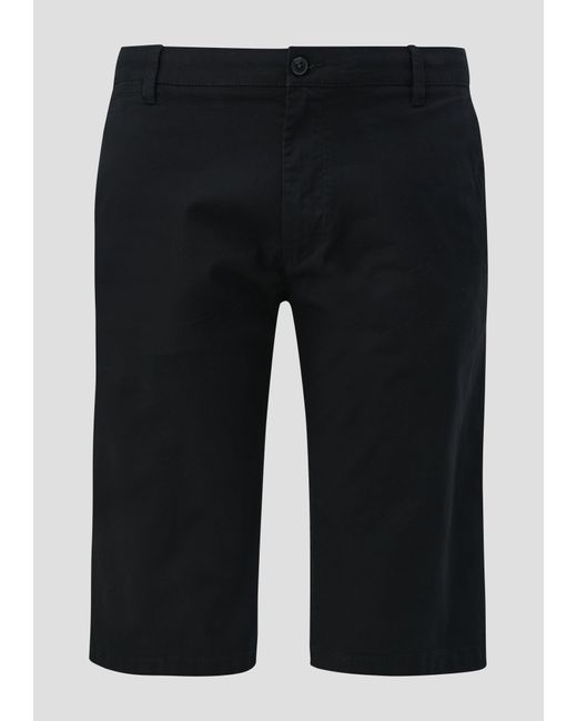 S.oliver Bermuda-Hose aus Baumwoll-Stretch mit Knopfverschluss in Black für Herren