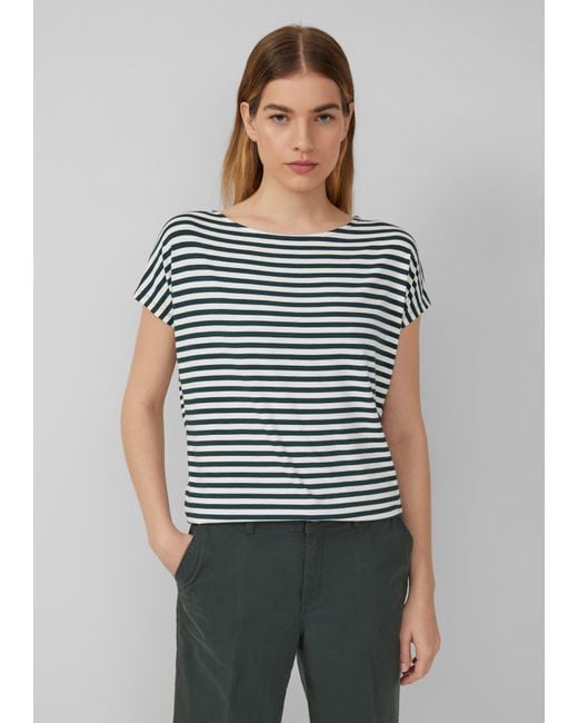 S.oliver Multicolor Fließendes Jersey-Shirt mit überschnittenen Schultern