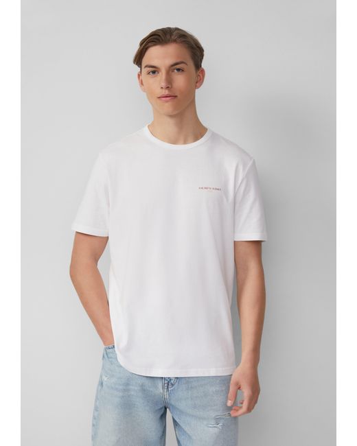 QS T-Shirt mit Front- und Rückenprint in White für Herren