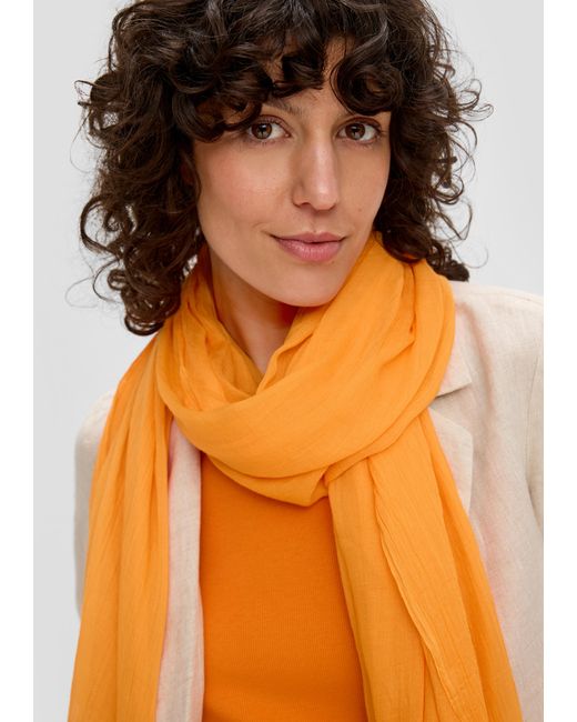 S.oliver Orange Unifarbener Schal aus leichtem Polyester