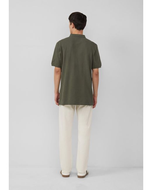 S.oliver Poloshirt mit kleinem Labelpatch und Flammgarnstruktur in Green für Herren