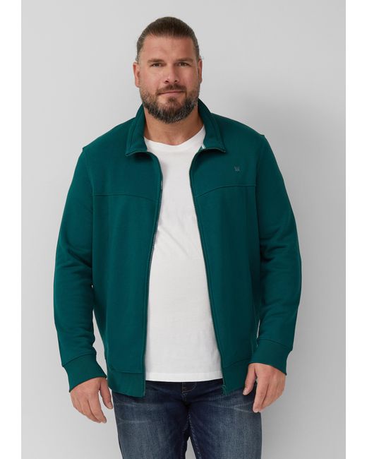 S.oliver Sweatshirt-Jacke mit Stehkragen und Eingrifftaschen in Green für Herren