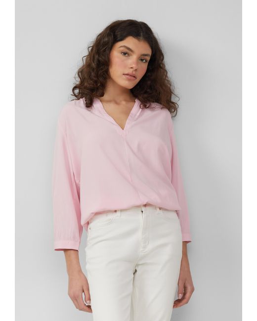 QS Multicolor Viskose-Bluse mit Raffung an der Schulter