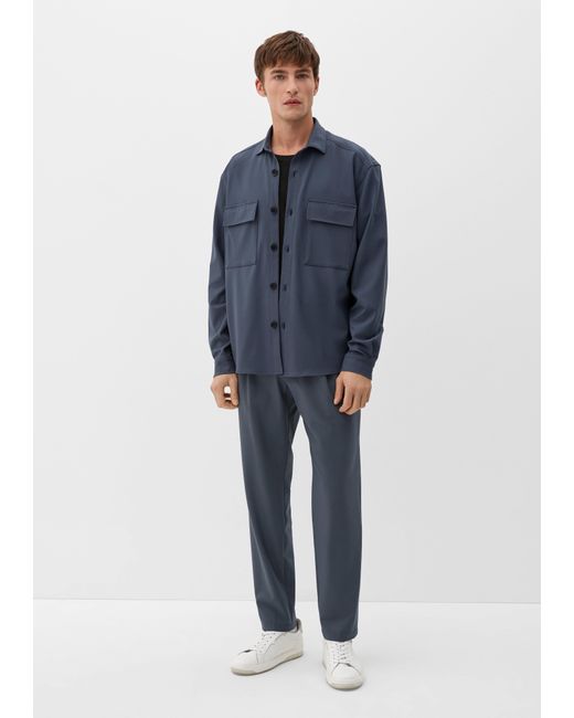 S.oliver Hemdjacke aus Viskosestretch in Blue für Herren