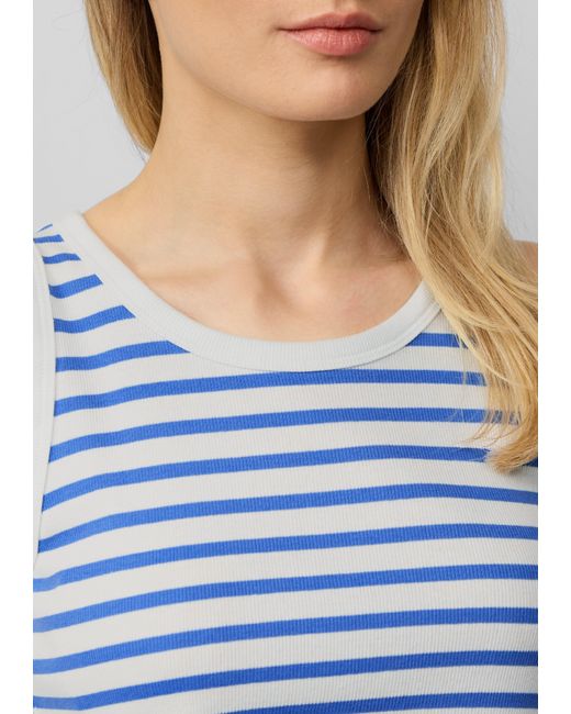 S.oliver Blue Elastisches Top mit Rippstruktur