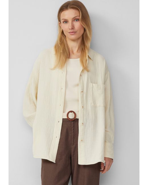 S.oliver Natural Oversized Bluse aus Musselin