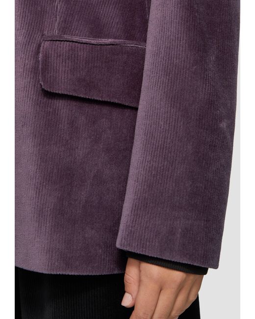 QS Purple Antaillierter Blazer aus Cord