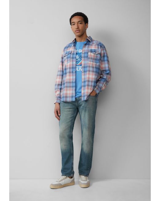 S.oliver Regular Fit: Kariertes Hemd im Western-Style in Blue für Herren