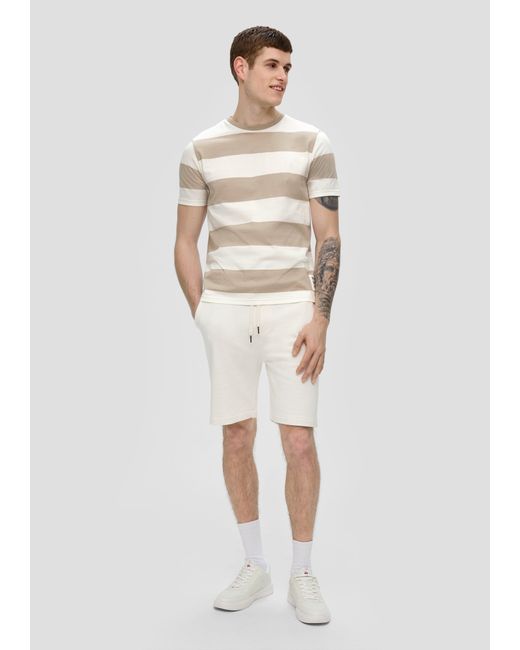 QS T-Shirt aus Baumwolle in White für Herren