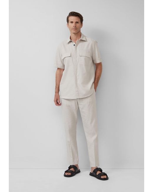 S.oliver Chino aus Leinenmix im Relaxed Fit in White für Herren