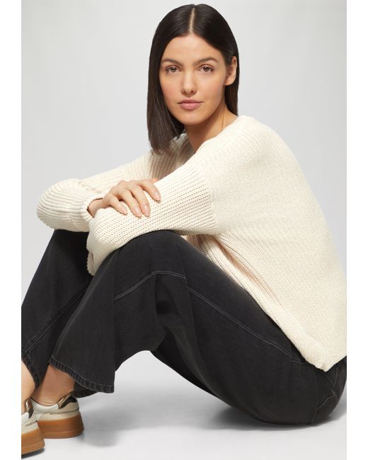S.oliver Natural Strickpullover im Relaxed Fit aus Baumwollmix